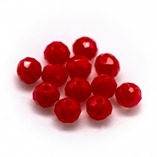 Бусины рондели 4*3мм, красный коралловый.